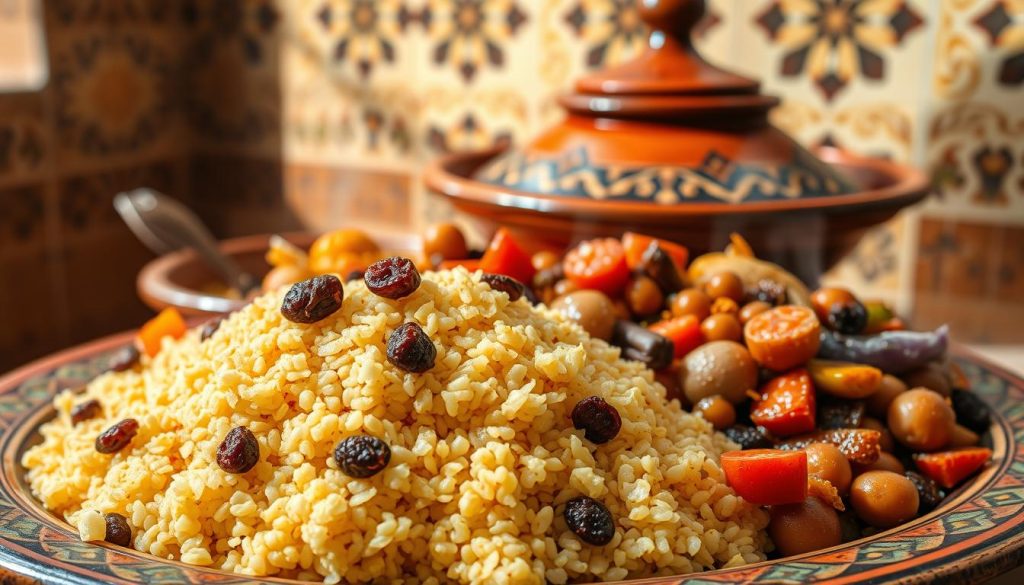 Moroccan couscous dish Moroccan couscous dish