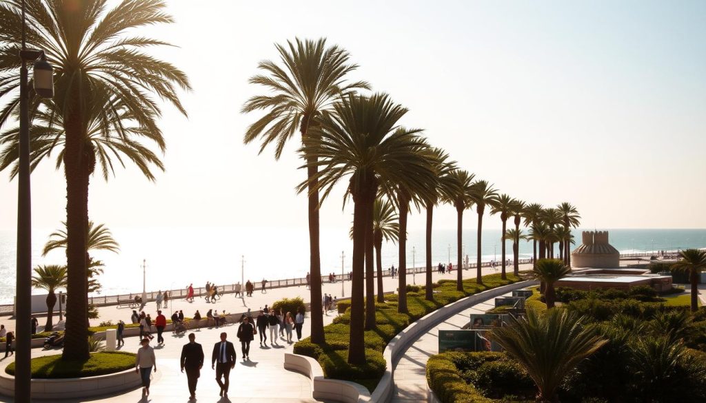 Casablanca Corniche walking route Casablanca Corniche walking route