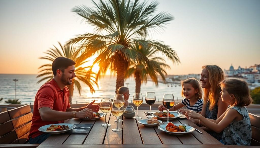 Family dining near Hammamet beaches Family dining near Hammamet beaches