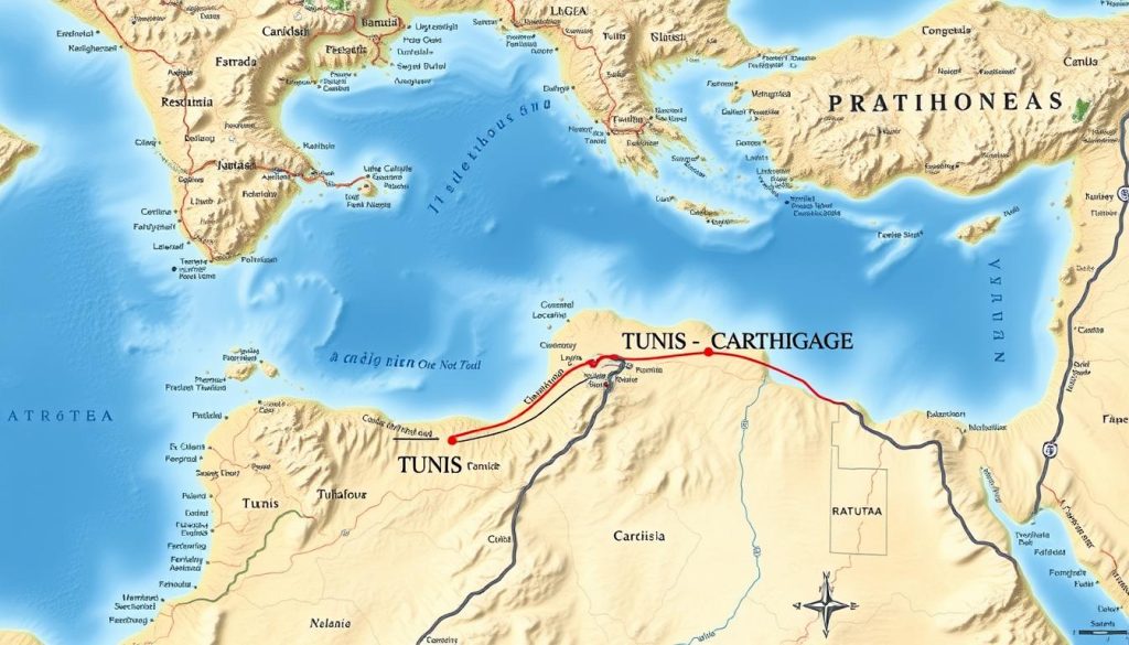 Tunis Carthage geography map Tunis Carthage geography map