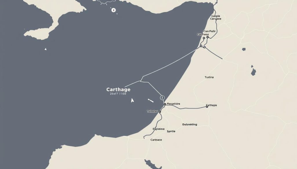 Tunis to Carthage bus route map Tunis to Carthage bus route map