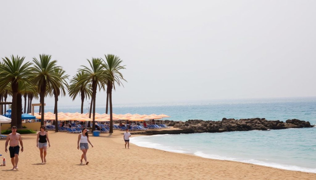 La Goulette beach scene during shoulder season La Goulette beach scene during shoulder season