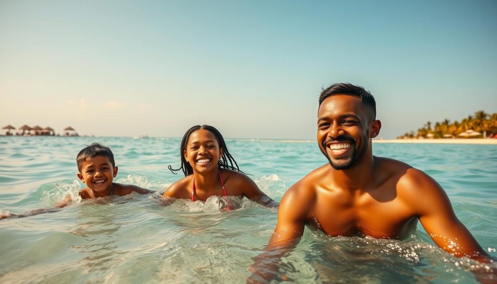 Nyali Beach family swimming Nyali Beach family swimming