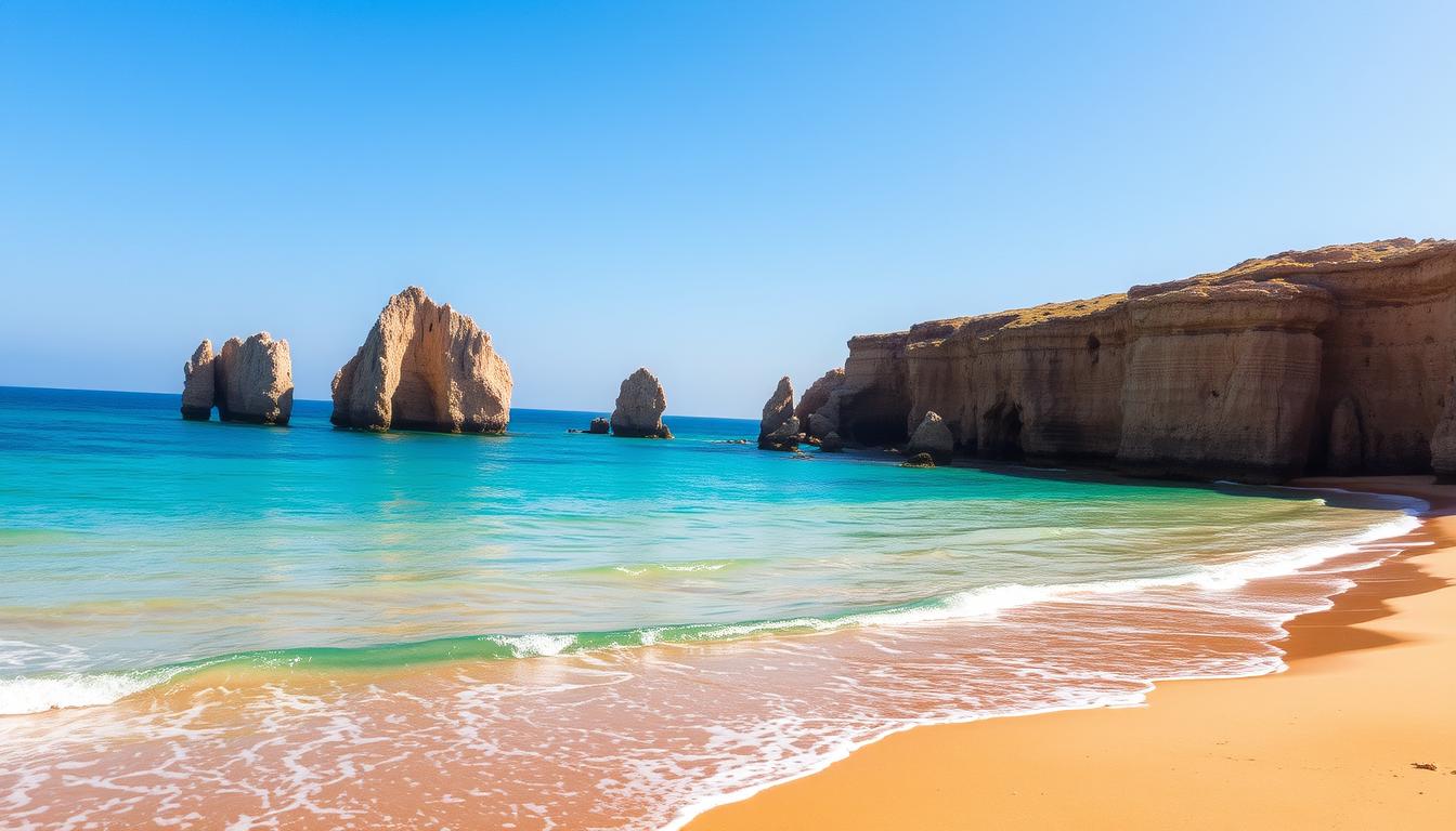Relax at the Plage de Chott Meriem with stunning views