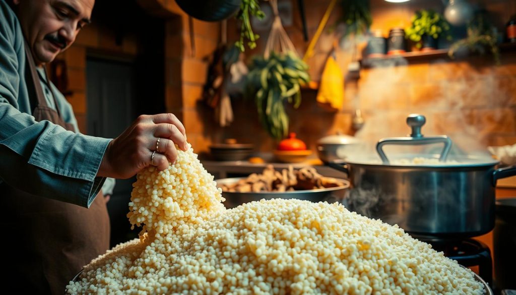 Tunisian couscous preparation Tunisian couscous preparation