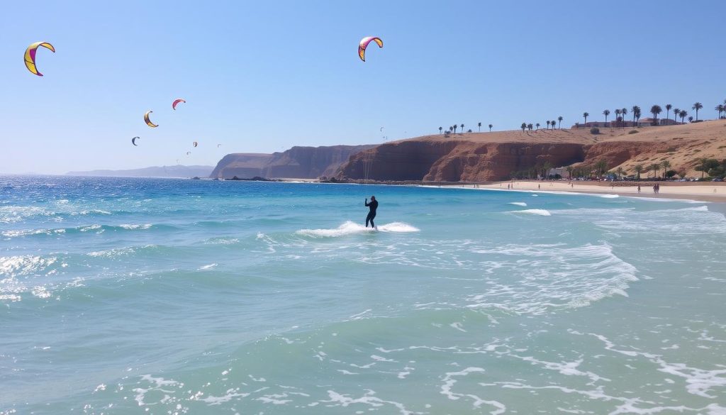 kitesurfing at Plage de Sidi Mahrez kitesurfing at Plage de Sidi Mahrez