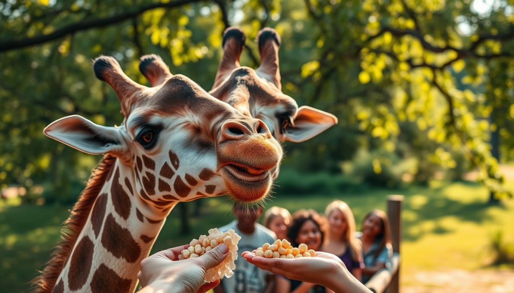 Giraffe feeding experience Giraffe feeding experience