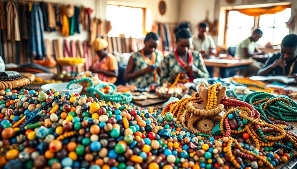 Kenyan bead making Kenyan bead making