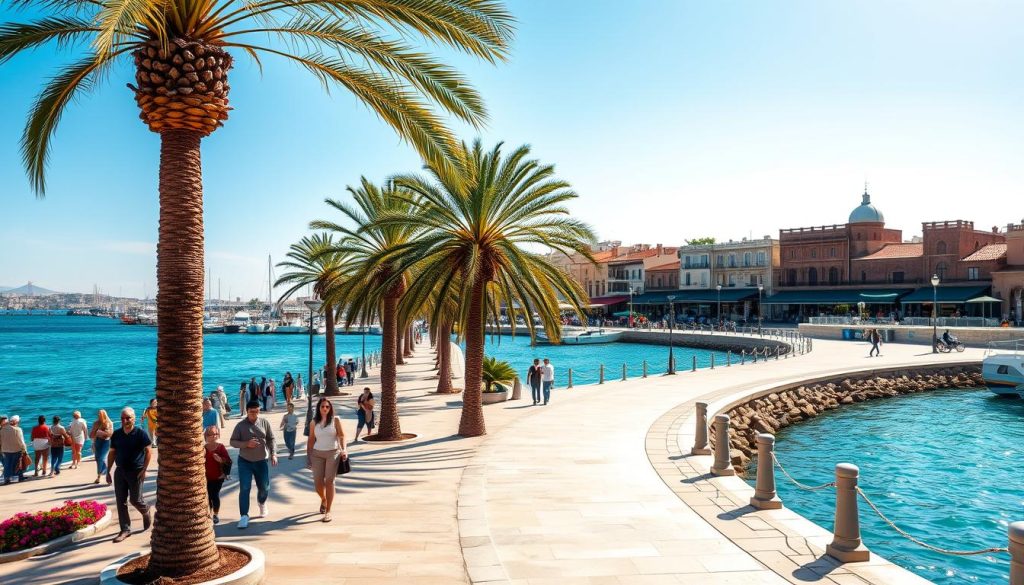 Monastir Marina seafront walk Monastir Marina seafront walk