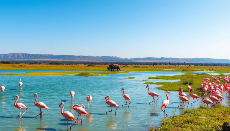 What wildlife can you see in Lake Nakuru?
