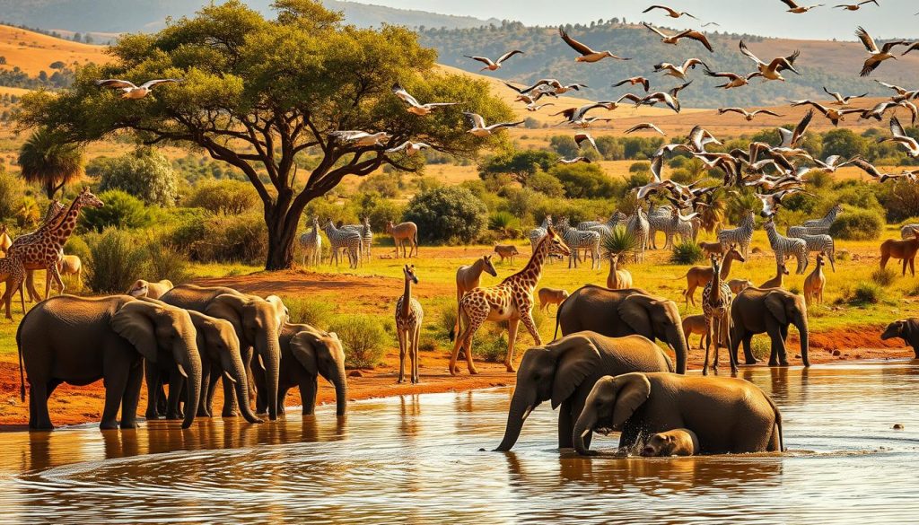 Wildlife around water sources in Nakuru Wildlife around water sources in Nakuru