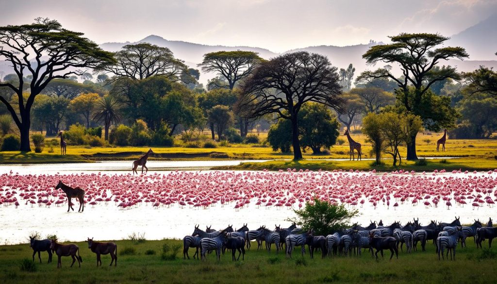 Wildlife viewing in Lake Nakuru National Park Wildlife viewing in Lake Nakuru National Park