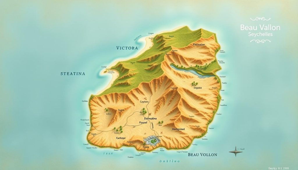 Beau Vallon Seychelles map Beau Vallon Seychelles map