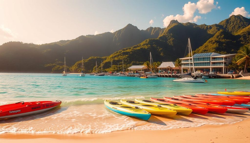 Beau Vallon beach with water sports facilities Beau Vallon beach with water sports facilities
