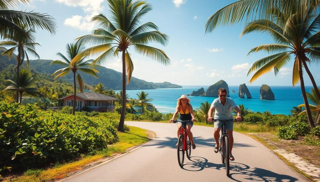 Family-friendly cycling in La Digue Family-friendly cycling in La Digue