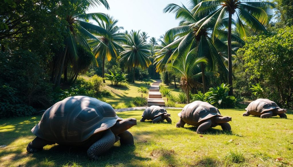 Giant tortoises eco-tourism La Digue Giant tortoises eco-tourism La Digue