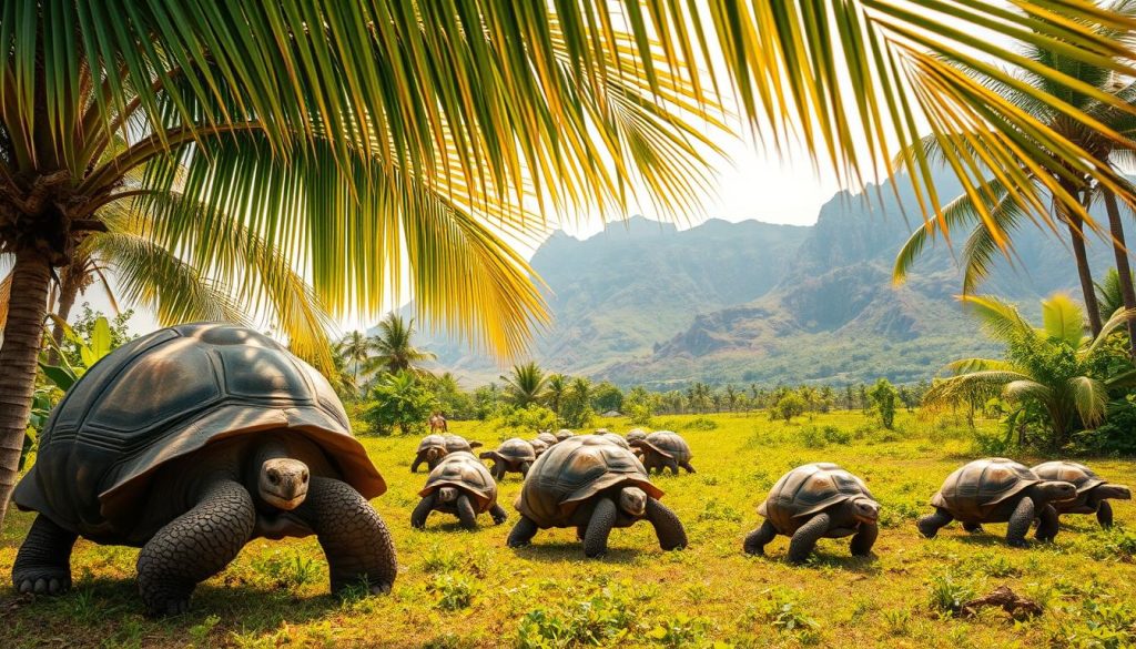 La Digue giant tortoises La Digue giant tortoises