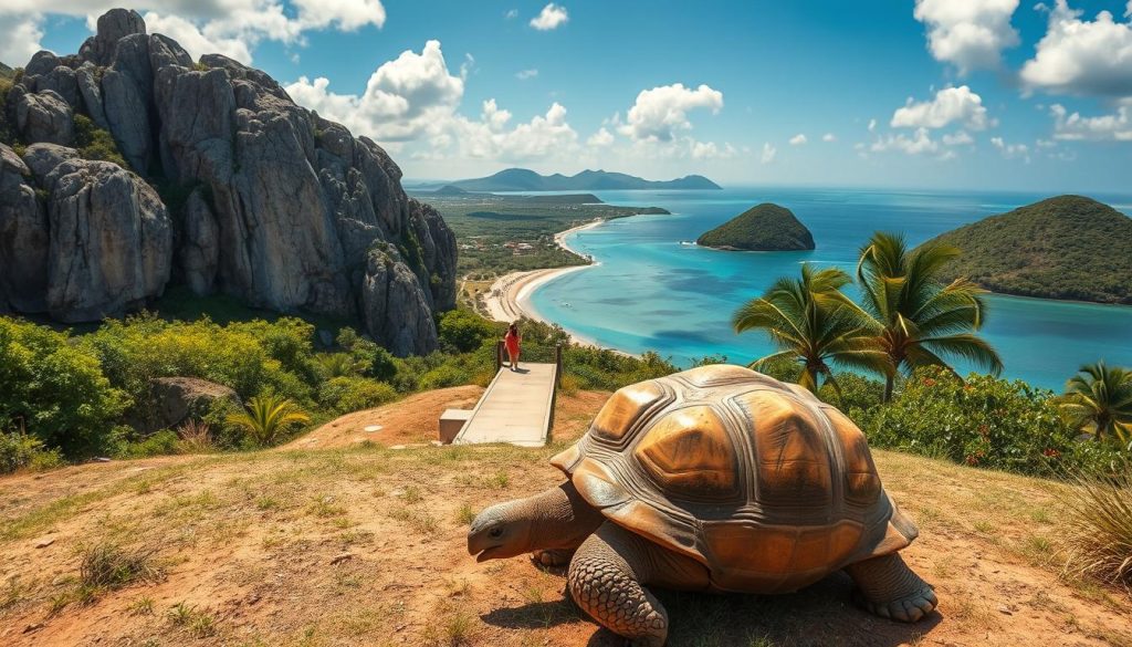 La Digue tortoise viewing areas La Digue tortoise viewing areas
