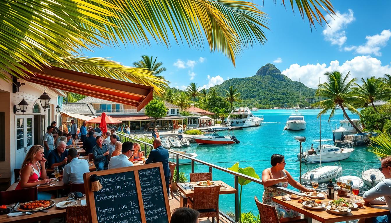 What are the best restaurants on Praslin for fresh seafood and Creole cuisine?
