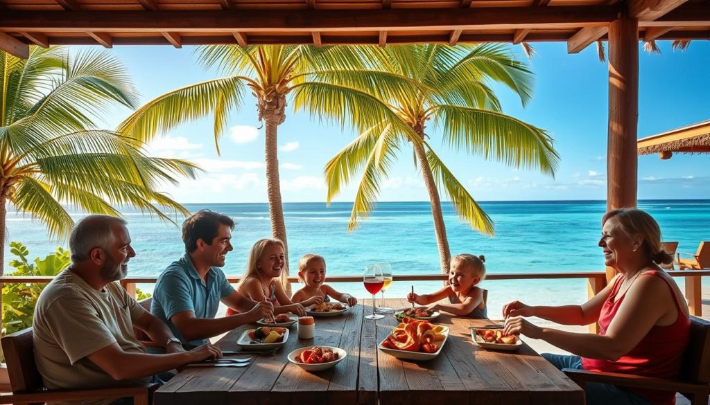 family dining in Anse Royale family dining in Anse Royale