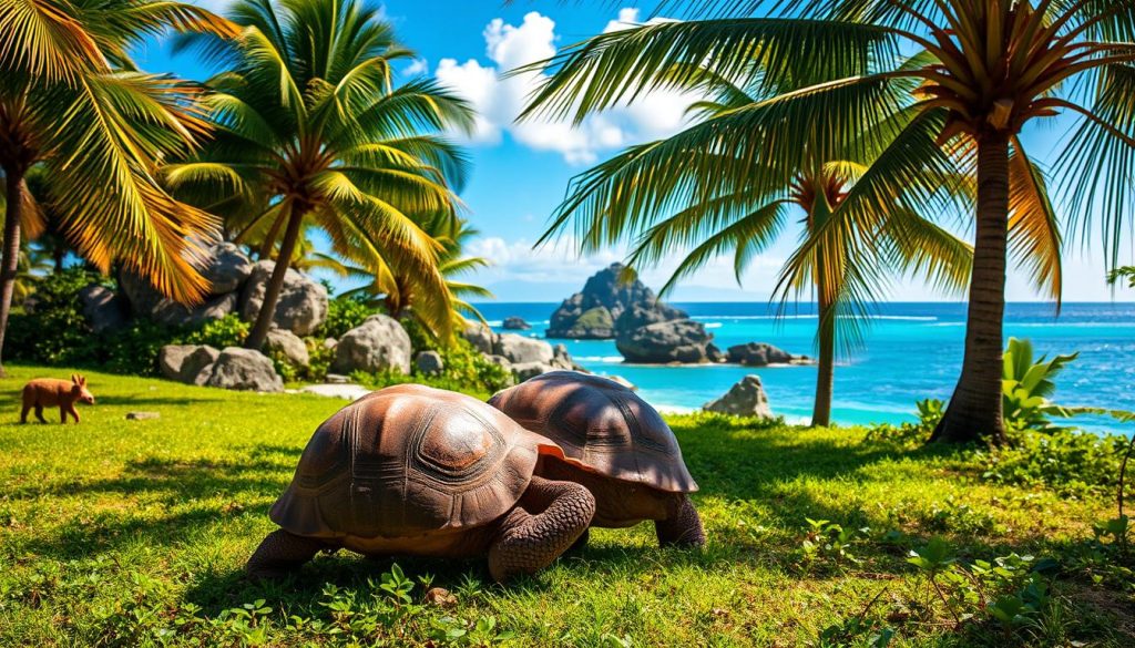 giant tortoise spotting on La Digue giant tortoise spotting on La Digue