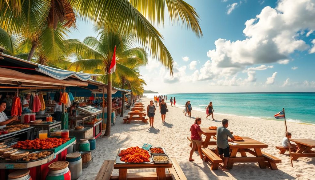 Anse Royale beachfront food stalls Anse Royale beachfront food stalls