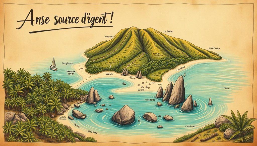 Anse Source d'Argent map Anse Source d'Argent map