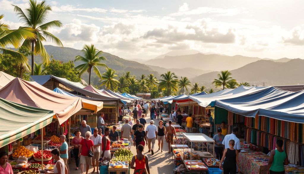 Bazar Labrin Beau Vallon market scene Bazar Labrin Beau Vallon market scene
