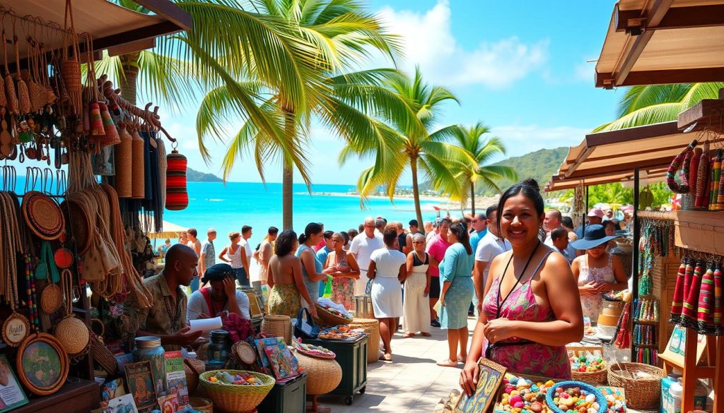 Beau Vallon souvenir market Beau Vallon souvenir market