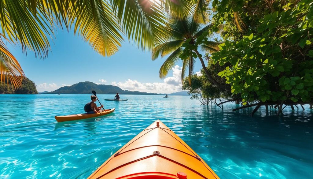 Kayaking and paddleboarding tours in Anse Royale