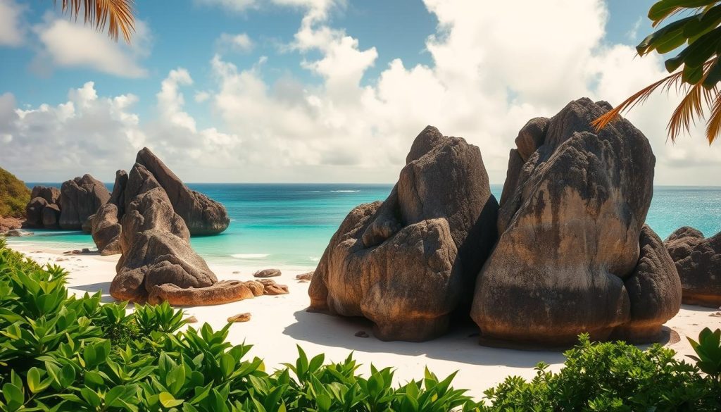 La Digue granite boulders La Digue granite boulders
