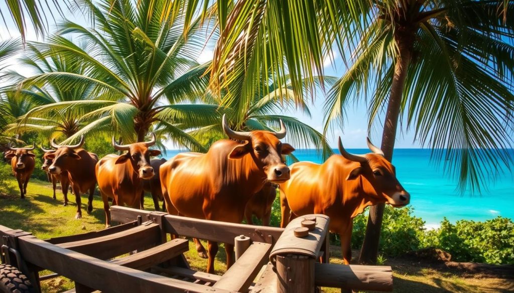 La Digue oxen La Digue oxen