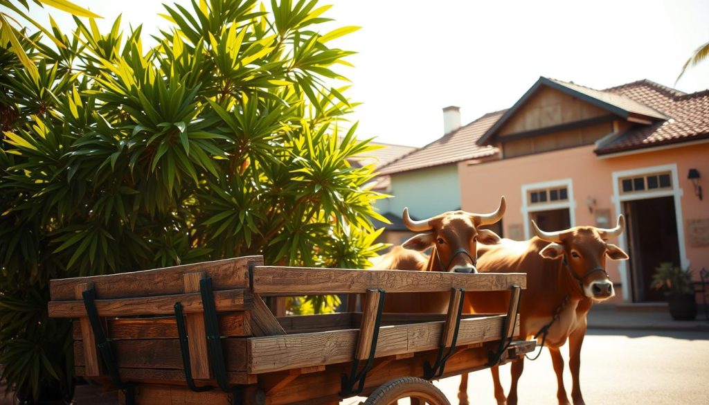 La Digue traditional ox-cart La Digue traditional ox-cart